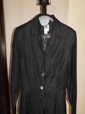 J.R.T black, mid-length, button-front blazer or light jacket